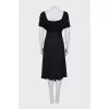 Fitted dress with translucent top