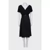 Fitted dress with translucent top