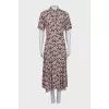 Floral Print Dress with Buttons