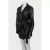 Wrap dress with patch pockets