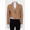 Cropped striped jacket with button