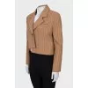 Cropped striped jacket with button