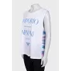 Straight cut T-shirt with tag