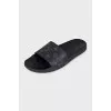 Men's leather slippers with signature print