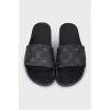 Men's leather slippers with signature print