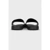 Men's leather slippers with signature print