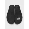 Men's leather slippers with signature print