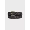 Brown belt with signature print