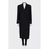 Straight cut wool coat with buttons