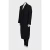 Straight cut wool coat with buttons