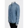Straight cut denim shirt with buttons