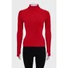 Turtleneck sweater with brand logo