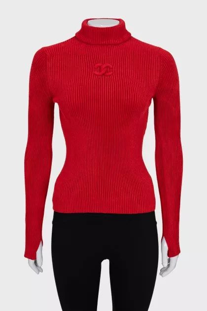 Turtleneck sweater with brand logo