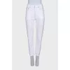 White jeans with raw edges
