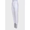 White jeans with raw edges