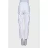 White jeans with raw edges