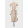 Beige short sleeve midi dress