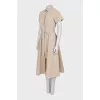 Beige short sleeve midi dress