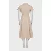 Beige short sleeve midi dress