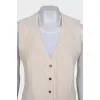 Beige vest with buttons