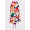 Loose-fitting skirt with a bright print