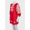 Red linen dress