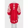 Red linen dress