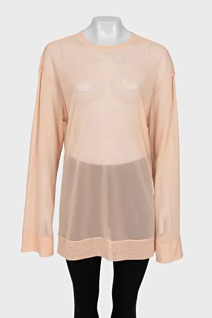 Orange mesh long sleeve