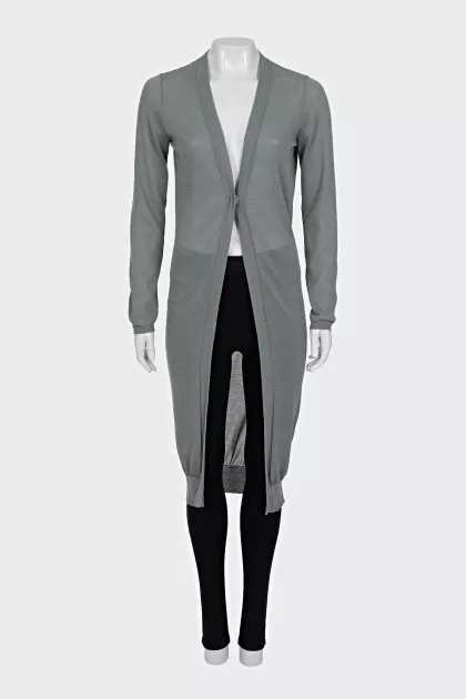 Green cardigan with a button