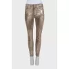 Shiny tapered fit jeans