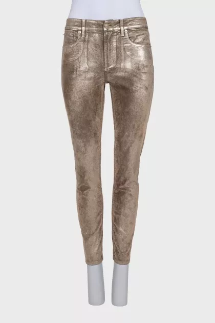 Shiny tapered fit jeans