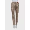 Shiny tapered fit jeans