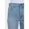 Blue straight fit jeans with buttons