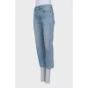 Blue straight fit jeans with buttons