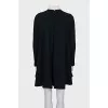 Wool dress with lace collar