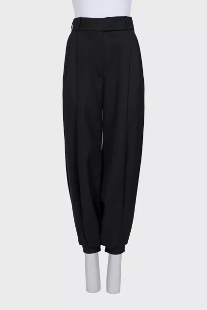Black wool trousers
