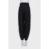 Black wool trousers