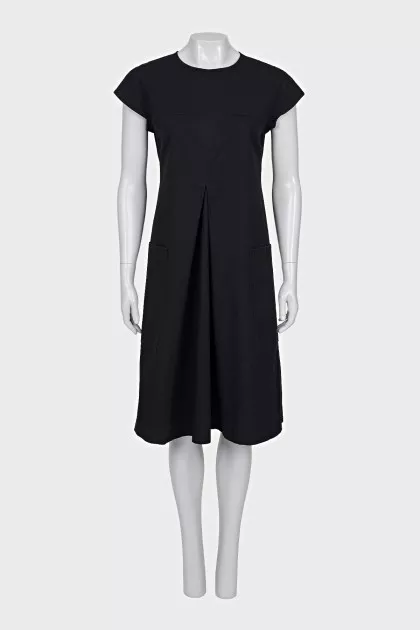 Black dress with pleats