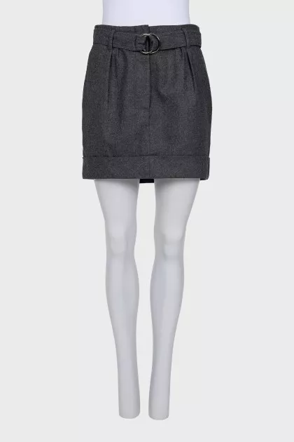 Gray skirt with belt