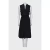 Sleeveless  silk dress with neckline