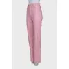 Pink high waist leather trousers