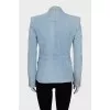Denim jacket with gold hardware