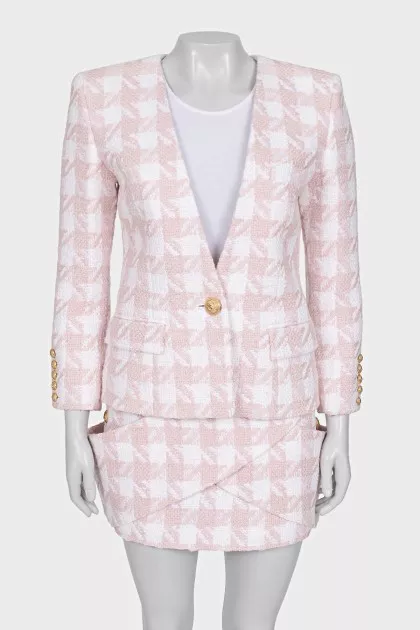 Two-tone skirt suit