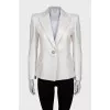 White jacket with silver button