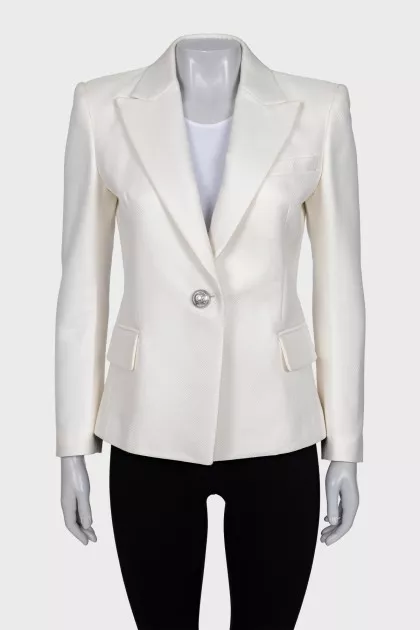 White jacket with silver button