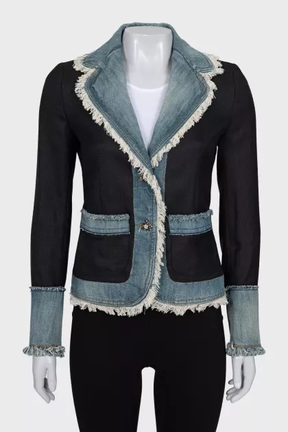 Jacket with denim insert