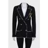 Fitted jacket with embroidered flower