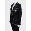 Fitted jacket with embroidered flower