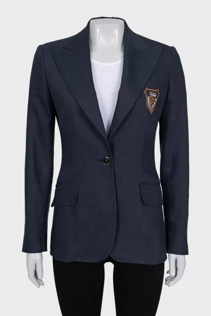 Jacket with embroidered logo