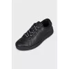 Black leather sneakers